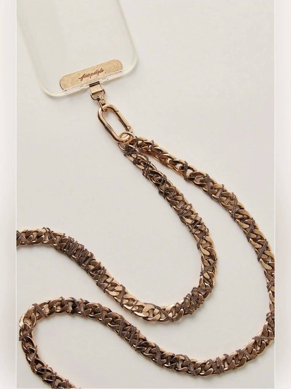 Free People Antique Gold Chunky Chain Phone Crossbody Strap - New With Tags!